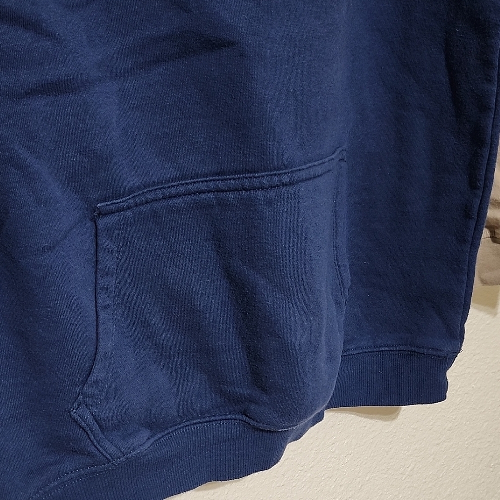 Blue Sweatshirt with Tan Long Sleeves and Sonic Graphic - Picture 6 of 8